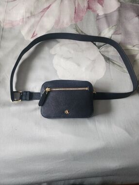 BRAND NEW Ralph Lauren Navy Leather Belt Bag